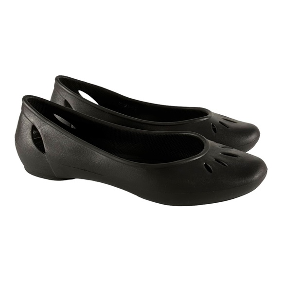 Crocs Kelli Flats Cutout Black Ballet Flats - Picture 1 of 11